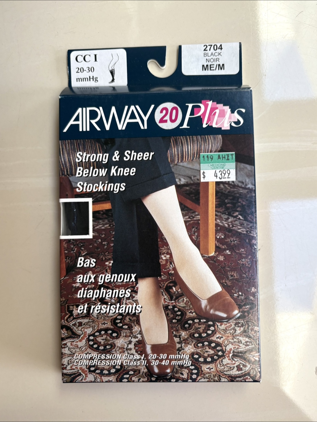 Airway 20 Plus Strong & Sheer Below Knee Stockings ME/M