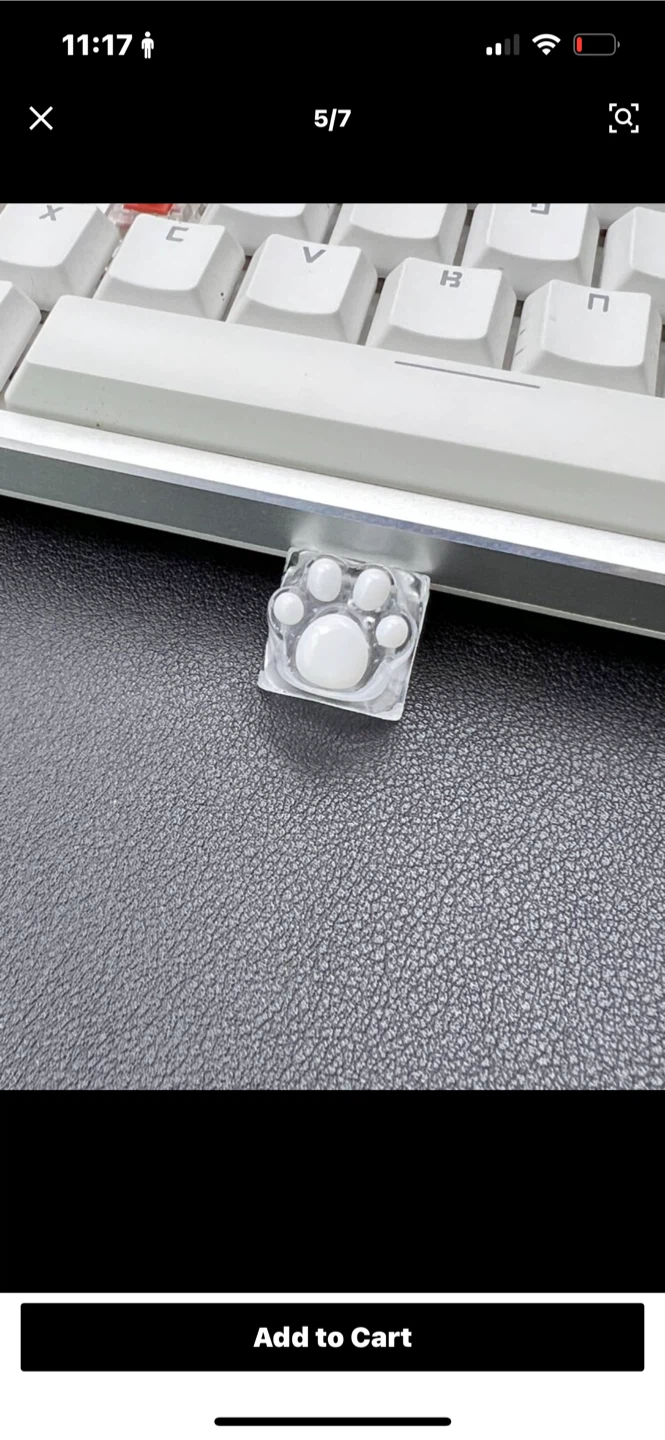 Decorative Clear Keycap with Paw Print - photo 2