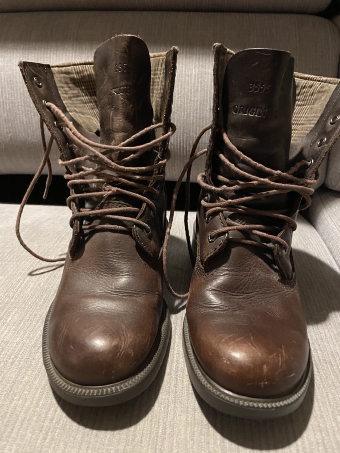 Kodiak Brown Leather Lace-Up Boots