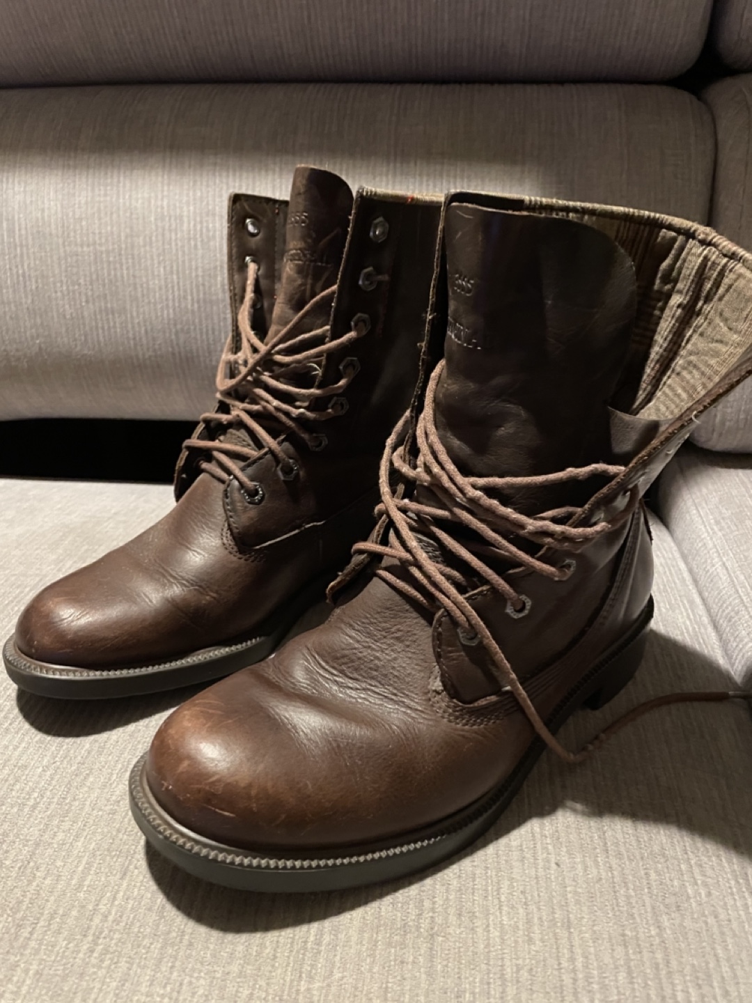 Kodiak Brown Leather Lace-Up Boots - photo 2