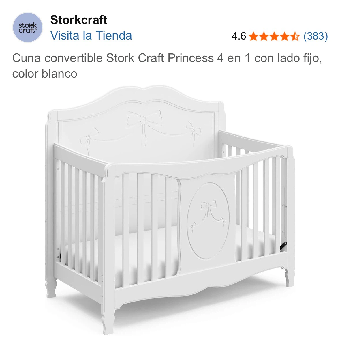 Storkcraft White 4-in-1 Convertible Crib