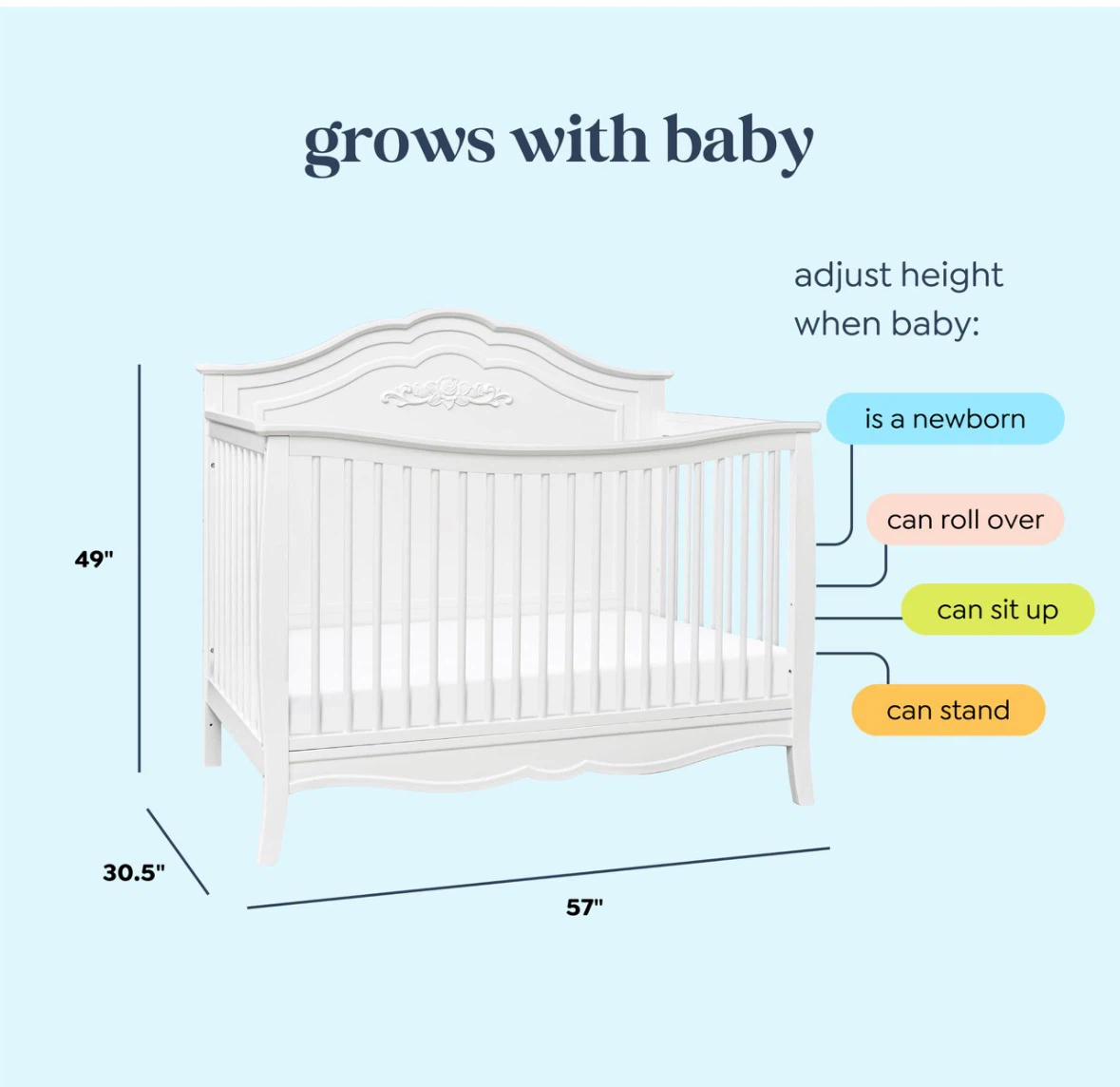 Storkcraft White 4-in-1 Convertible Crib - photo 2