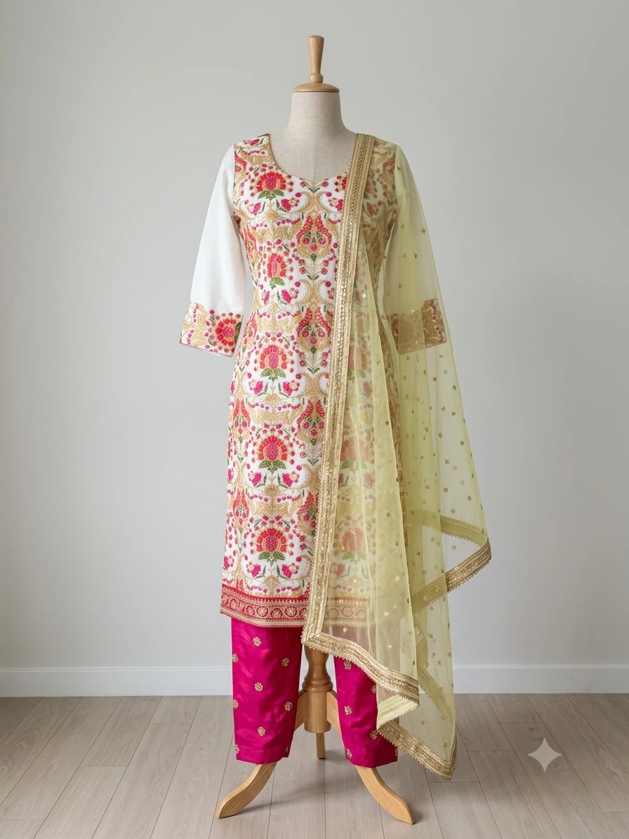 Embroidered 3-Piece Salwar Kameez with Dupatta
