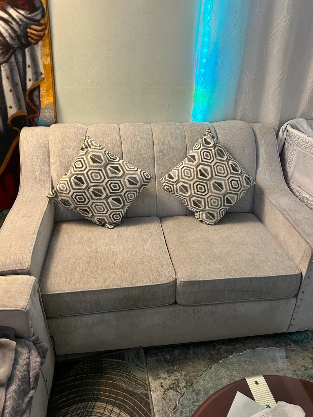 Loveseat Sofa with Throw Pillows - photo 2