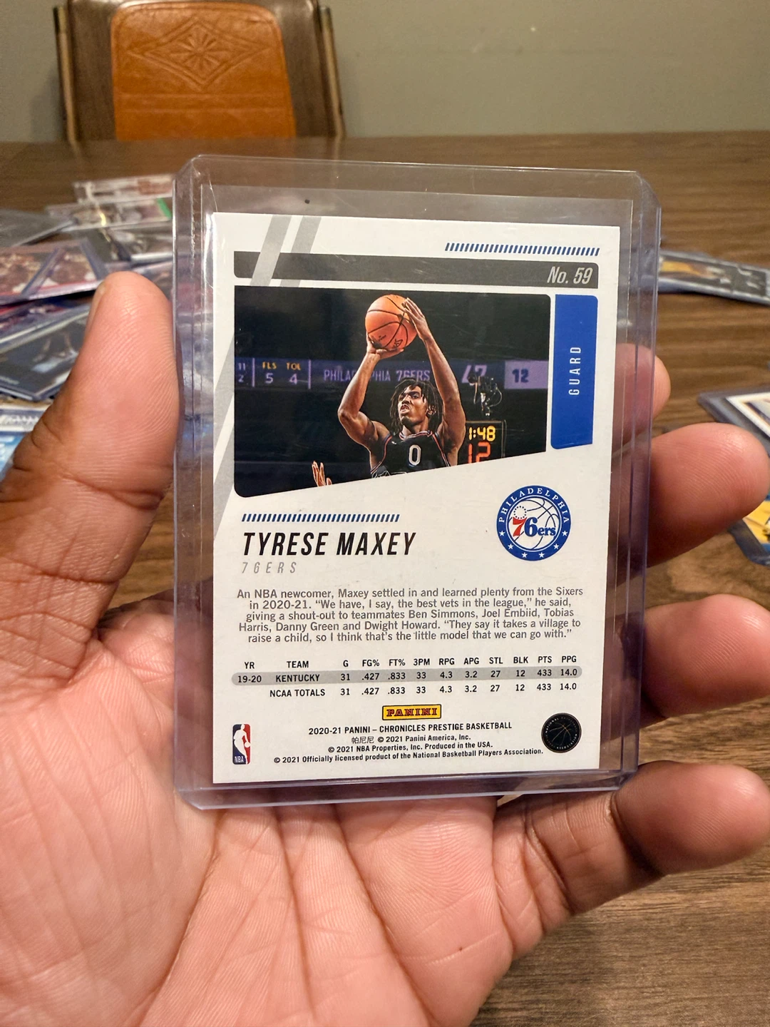 3 TYRESE MAXEY Panini ROOKIE CARDS Prestige & Luminance - photo 4