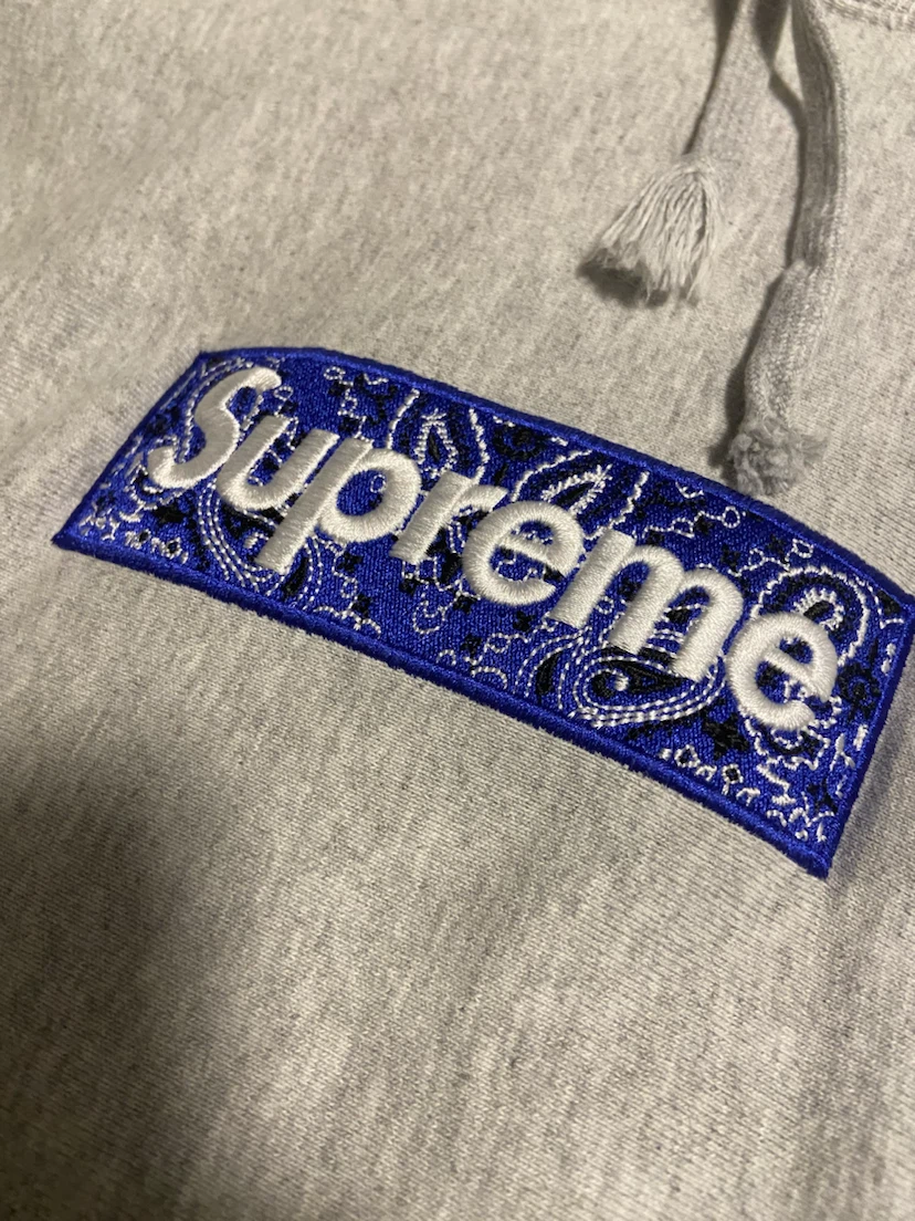 Supreme Bandana Box Logo Hoodie Grey Medium - photo 2