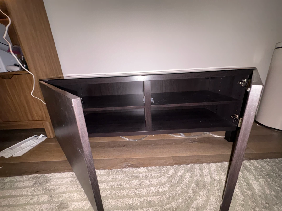 Black ikea tv stand with glass top - photo 4