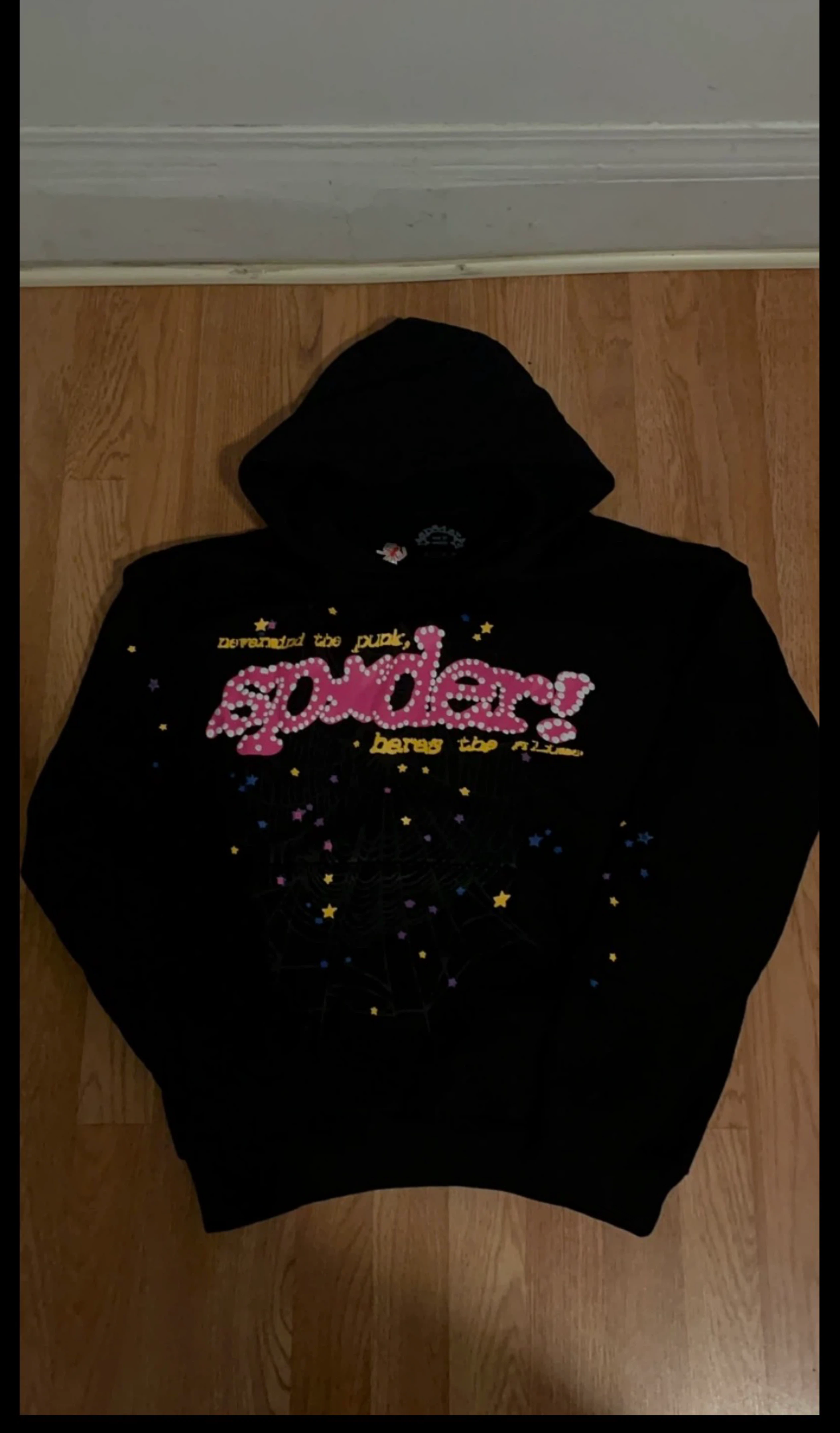 Black sp5der P*NK V2 hoodie