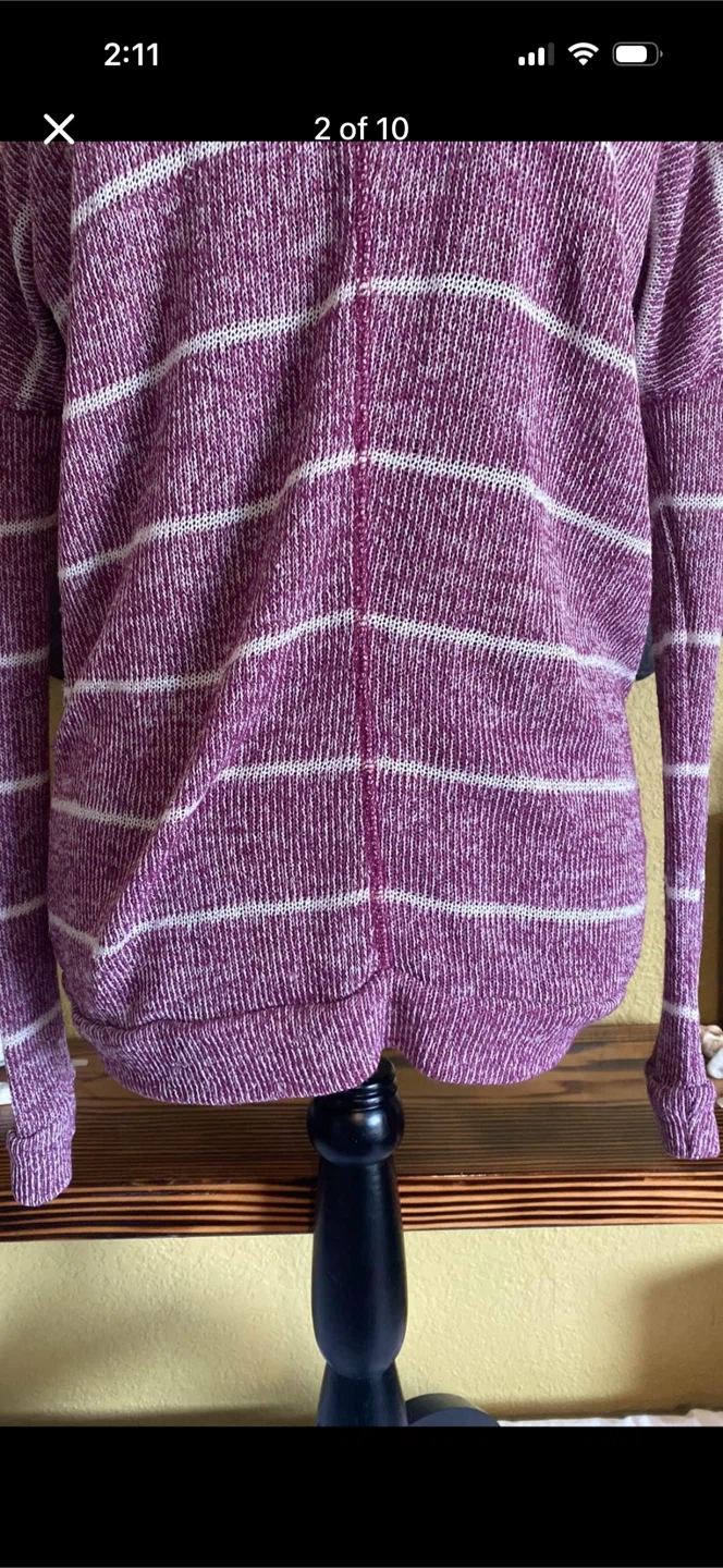 C&S Check And Stripe Knit Woven Longsleeve Top - photo 2