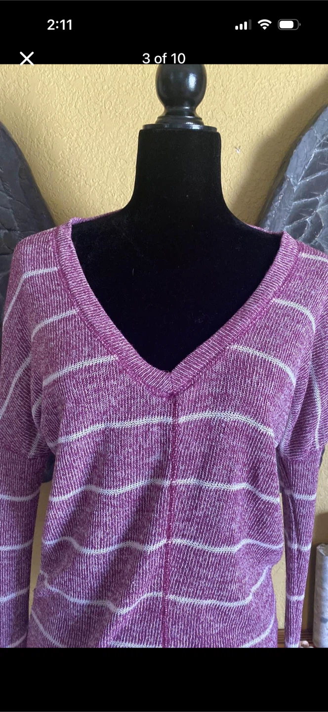 C&S Check And Stripe Knit Woven Longsleeve Top - photo 3