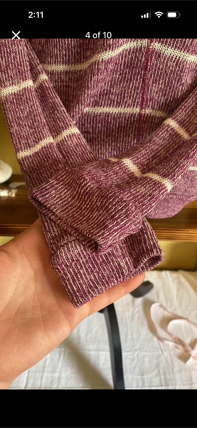 C&S Check And Stripe Knit Woven Longsleeve Top - photo 4