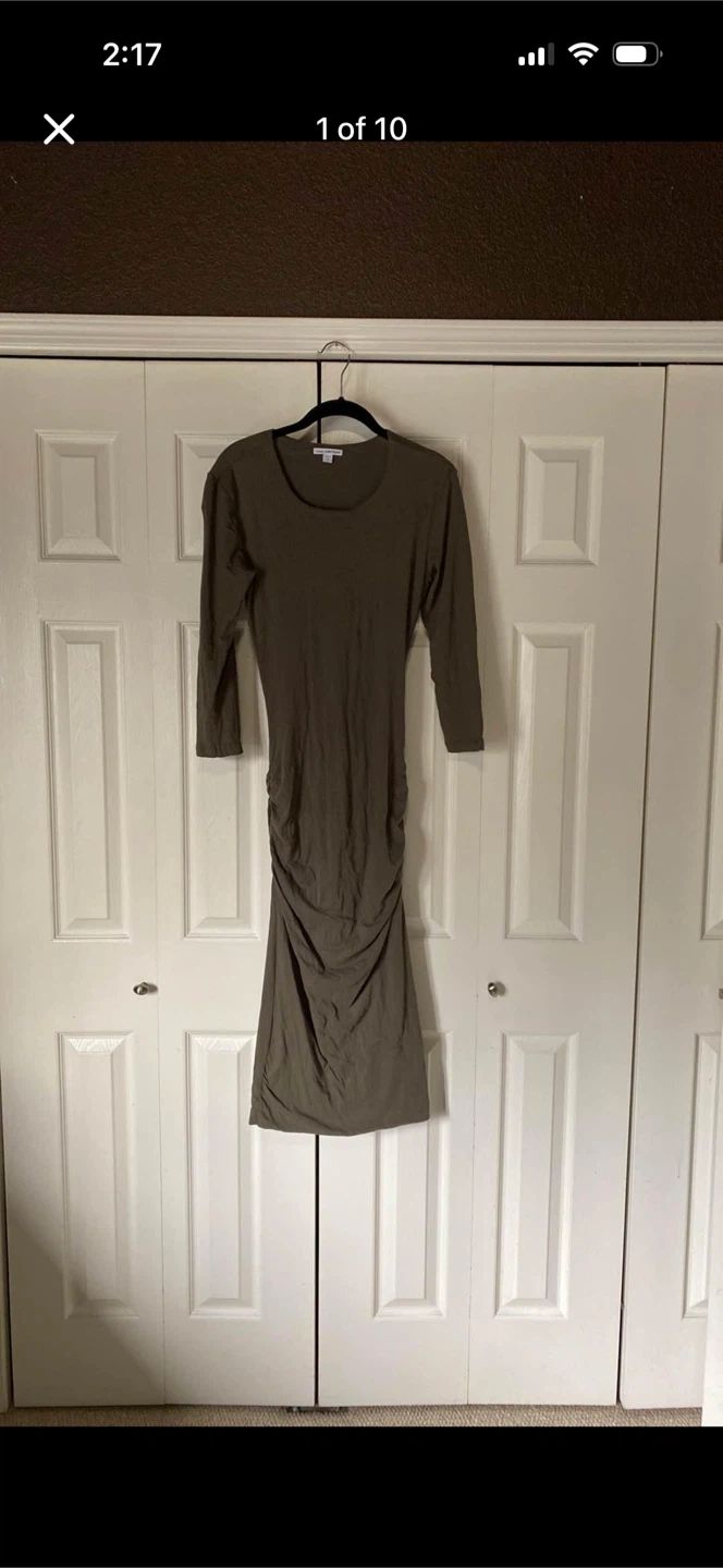 James Perse New Maxi Pencil Style Dress With Open Back Slit