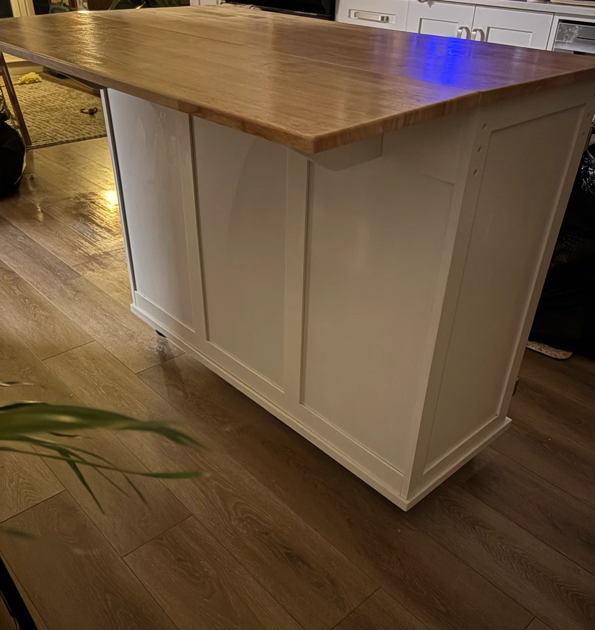 White Kitchen Island with Drop Countertop - photo 2