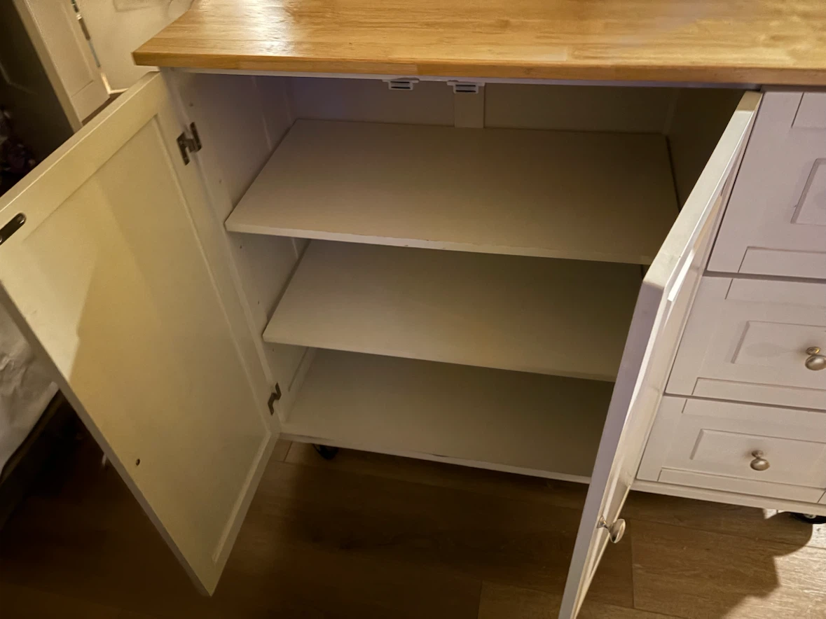 White Kitchen Island with Drop Countertop - photo 3