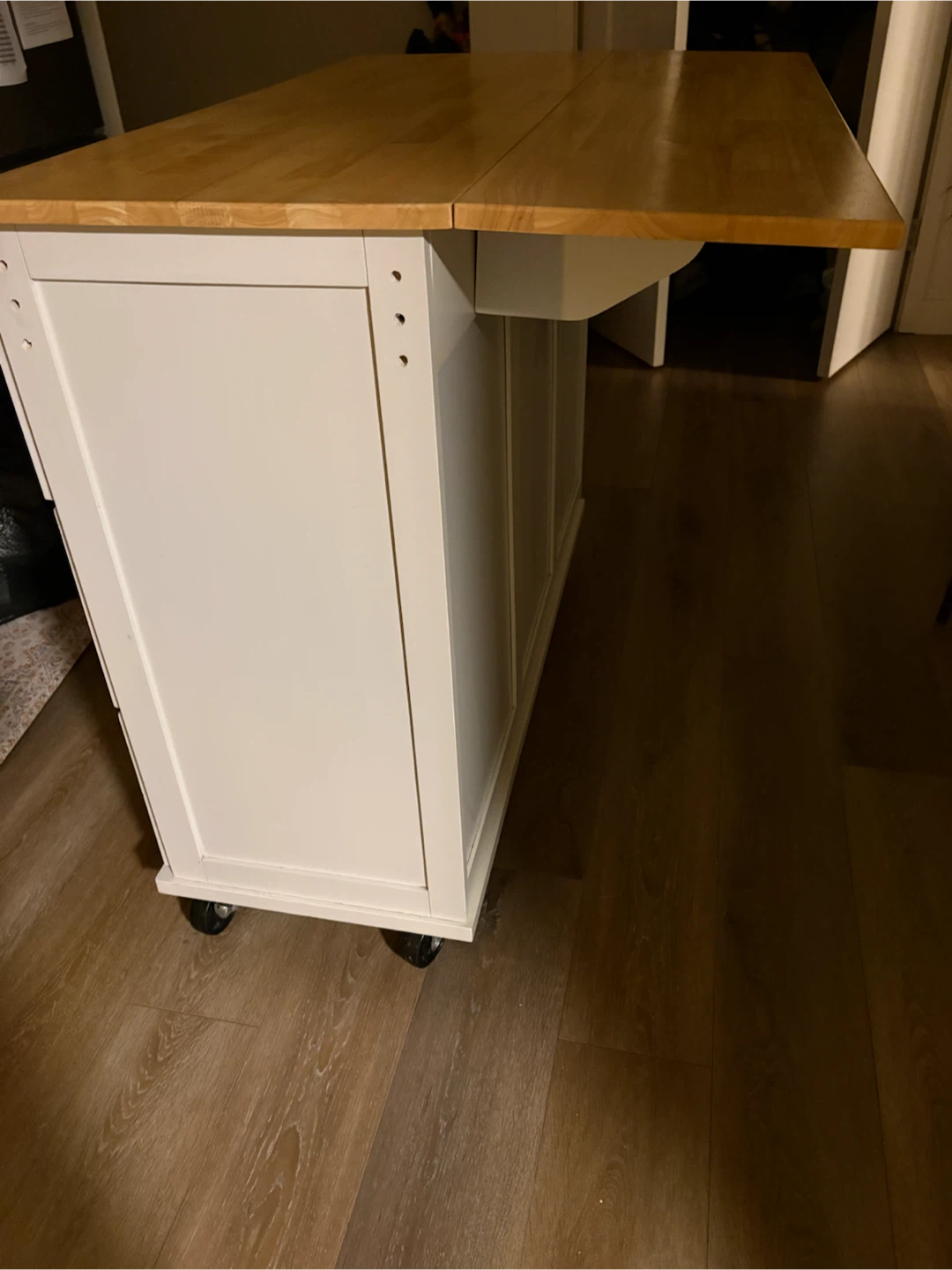 White Kitchen Island with Drop Countertop - photo 4