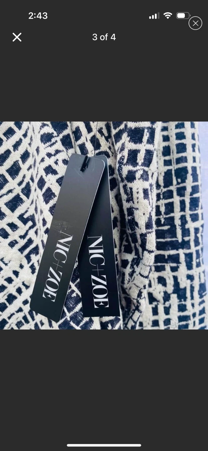 Nic+Zoe Geometric Print Cardigan Petite New - photo 3