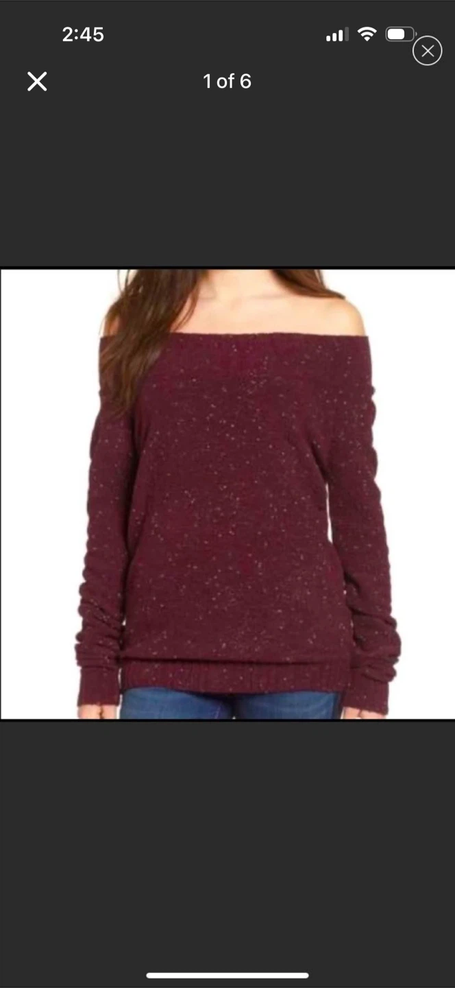 Hinge Marilyn Off The Shoulder Sweater New