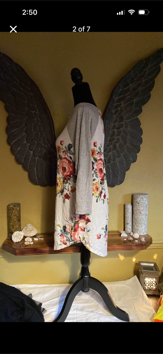 First Look Floral Baseball Tee Shirt Top - photo 2