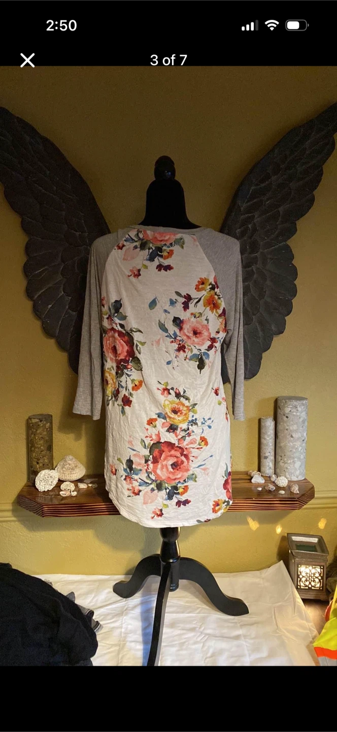 First Look Floral Baseball Tee Shirt Top - photo 3