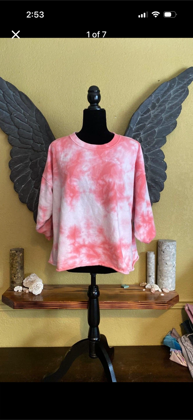 Gap Oversized Tie Dye Crew Crop Sweater