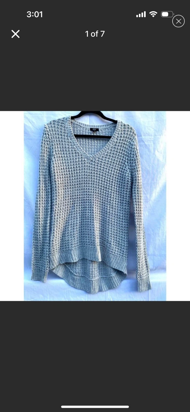 Ardene Gray Chunky Knit V-neck Sweater