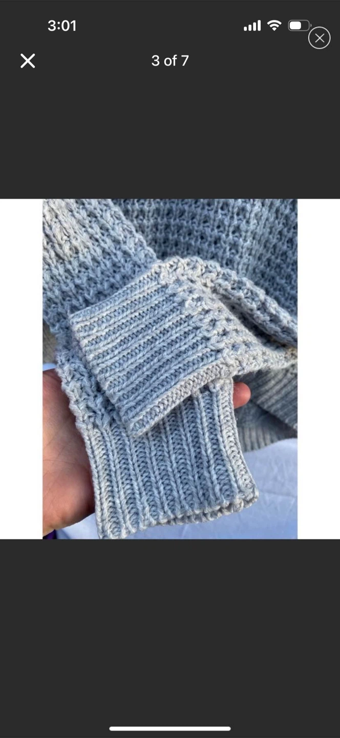 Ardene Gray Chunky Knit V-neck Sweater - photo 3