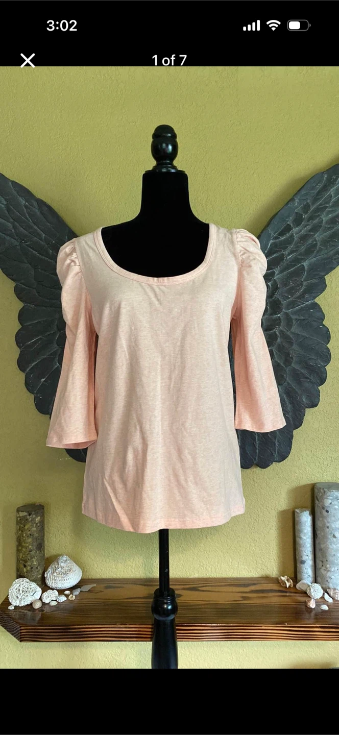 H&M New Puff Shoulder With Ruches Shirt Top