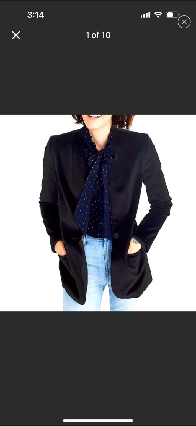 Madewell Black Velvet Suit Blazer