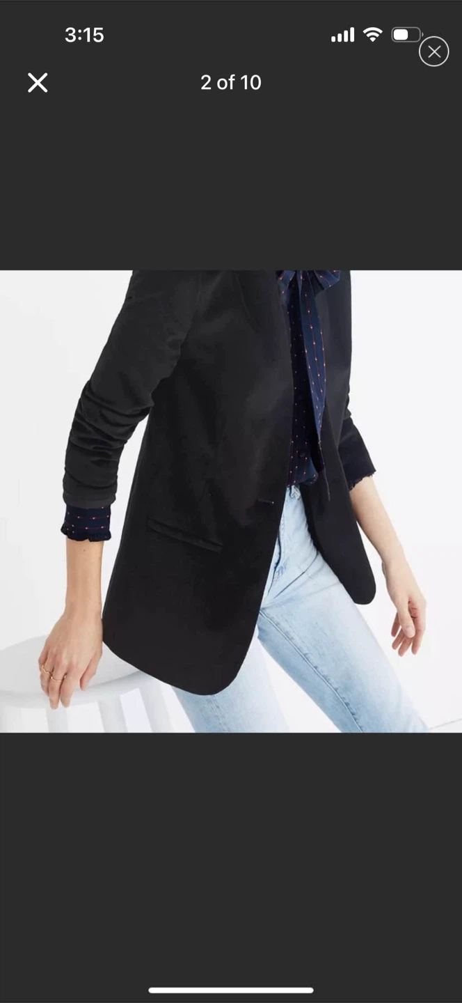 Madewell Black Velvet Suit Blazer - photo 2