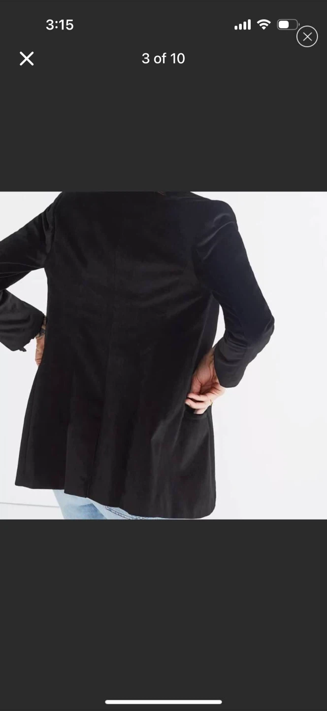 Madewell Black Velvet Suit Blazer - photo 3