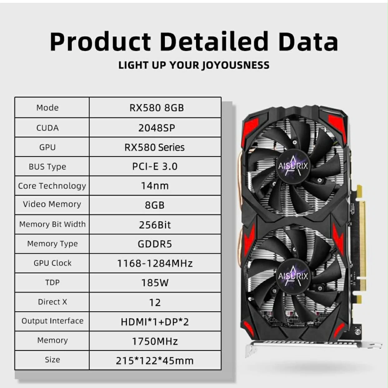 RX 580 8GB Gaming Graphics Card | GPU | GDDR5 | 256-Bit - photo 3