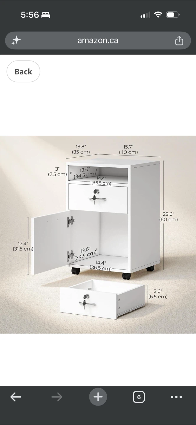 White 3-Drawer Filing Cabinet - photo 2