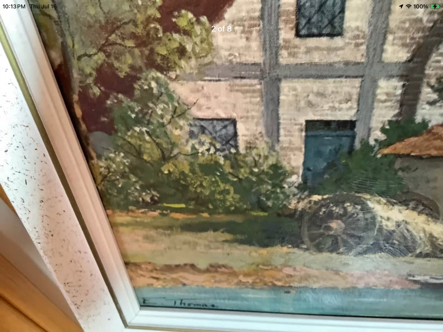 Vt Textured Print “The Red Watermill” by Artist E. Thomas” 🐞 - photo 2