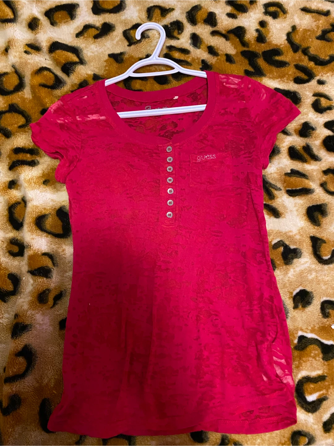 Guess Pink Henley T-Shirt