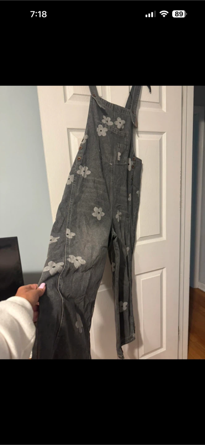 uticoco Flower Print Denim Overalls - Size S