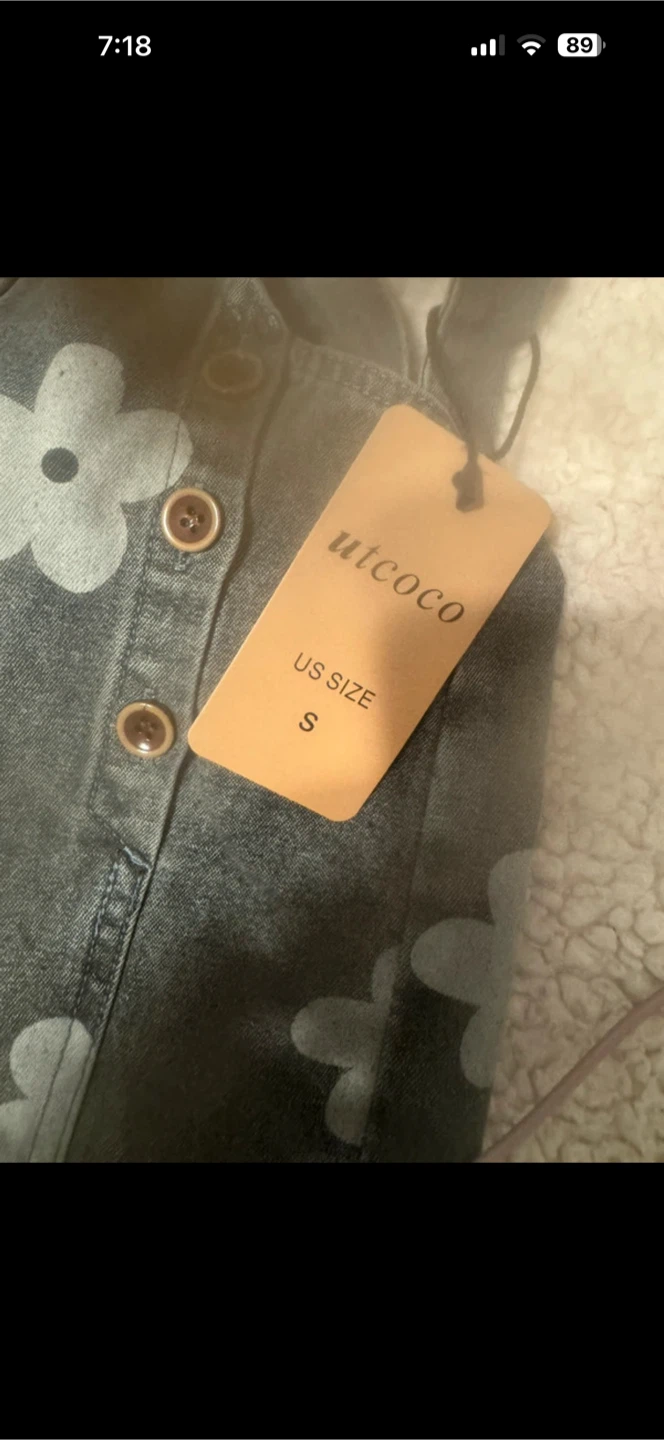 uticoco Flower Print Denim Overalls - Size S - photo 3
