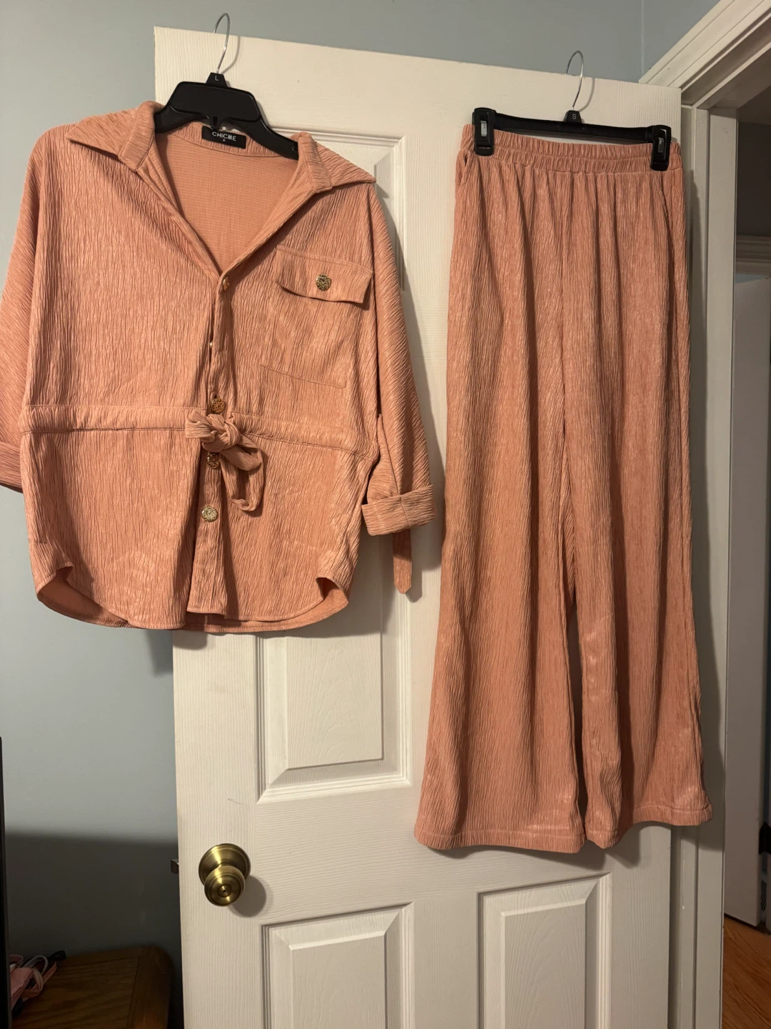 Chicme Pink Textured Lounge Set - Size S