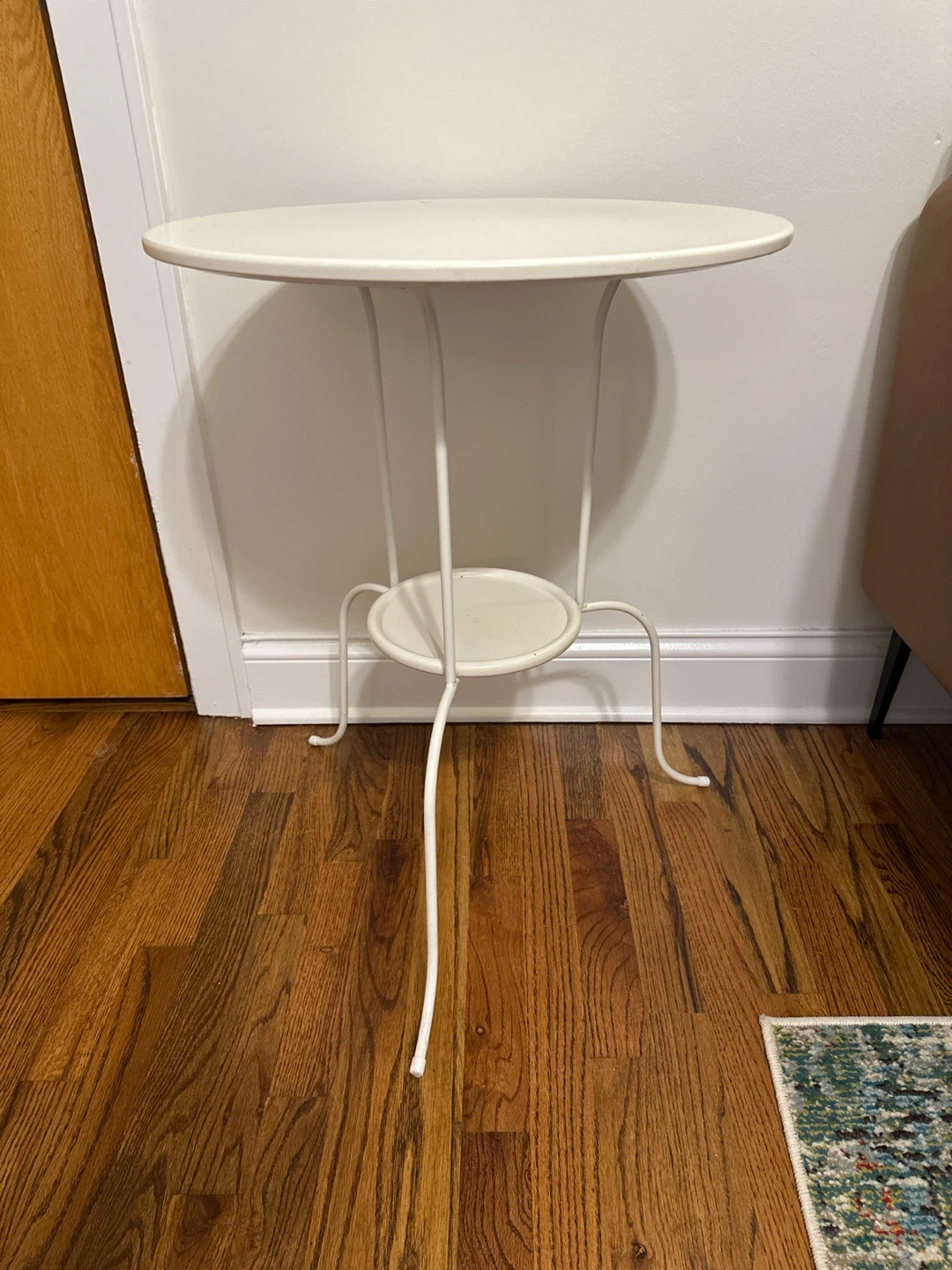 White Metal Side Table