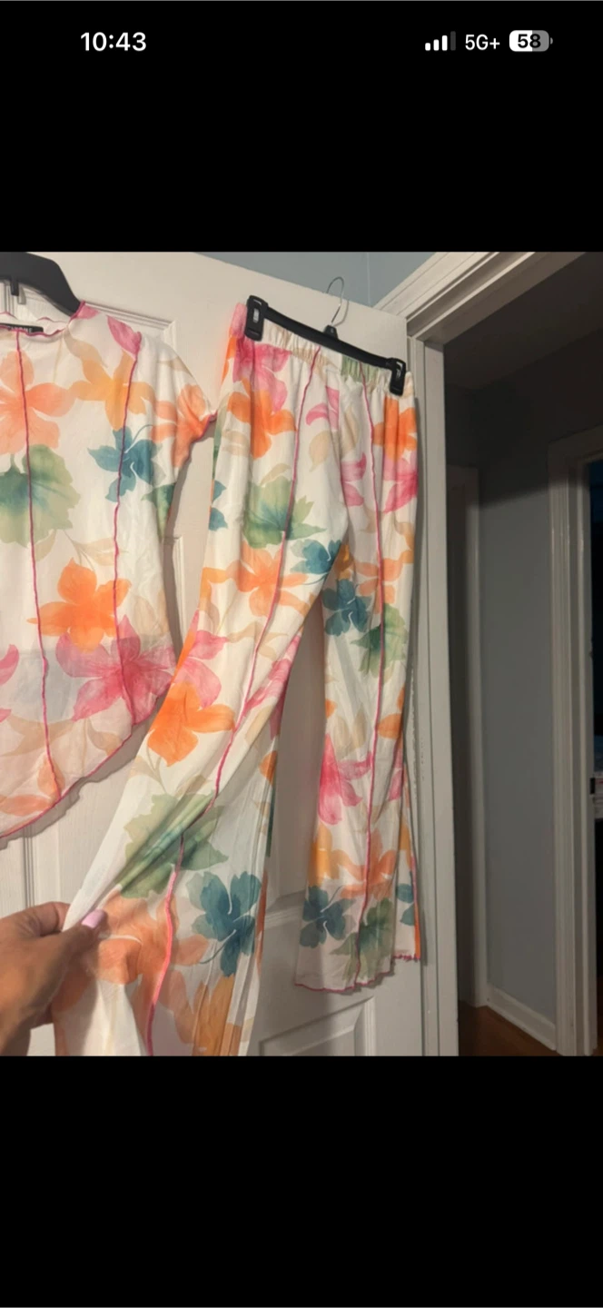 CHICME Floral Print Mesh Set - Size M - photo 2