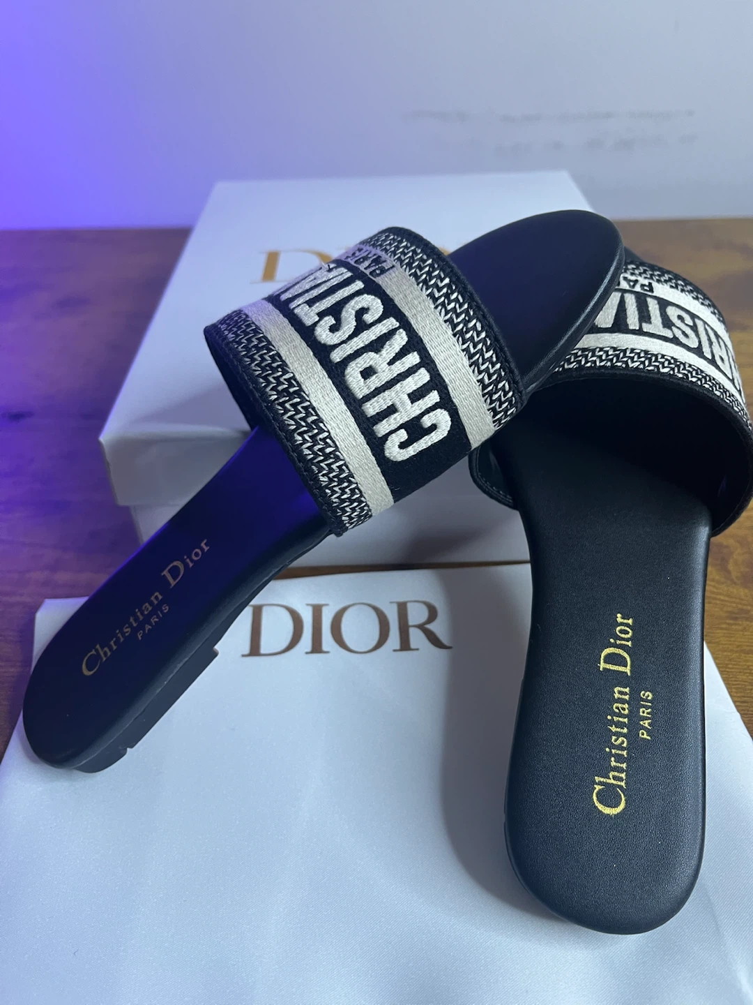 Christian Dior Dway Slides - Size 36/US6