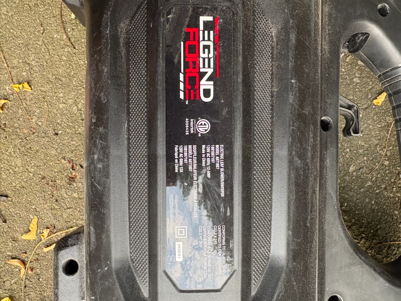 Legend Force Electric Leaf Blower/Sweeper - photo 3