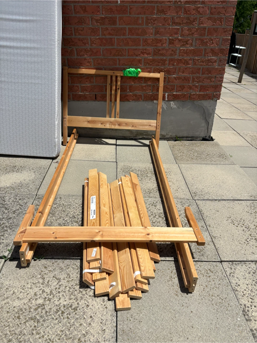 Wooden Bed Frame with Mattress