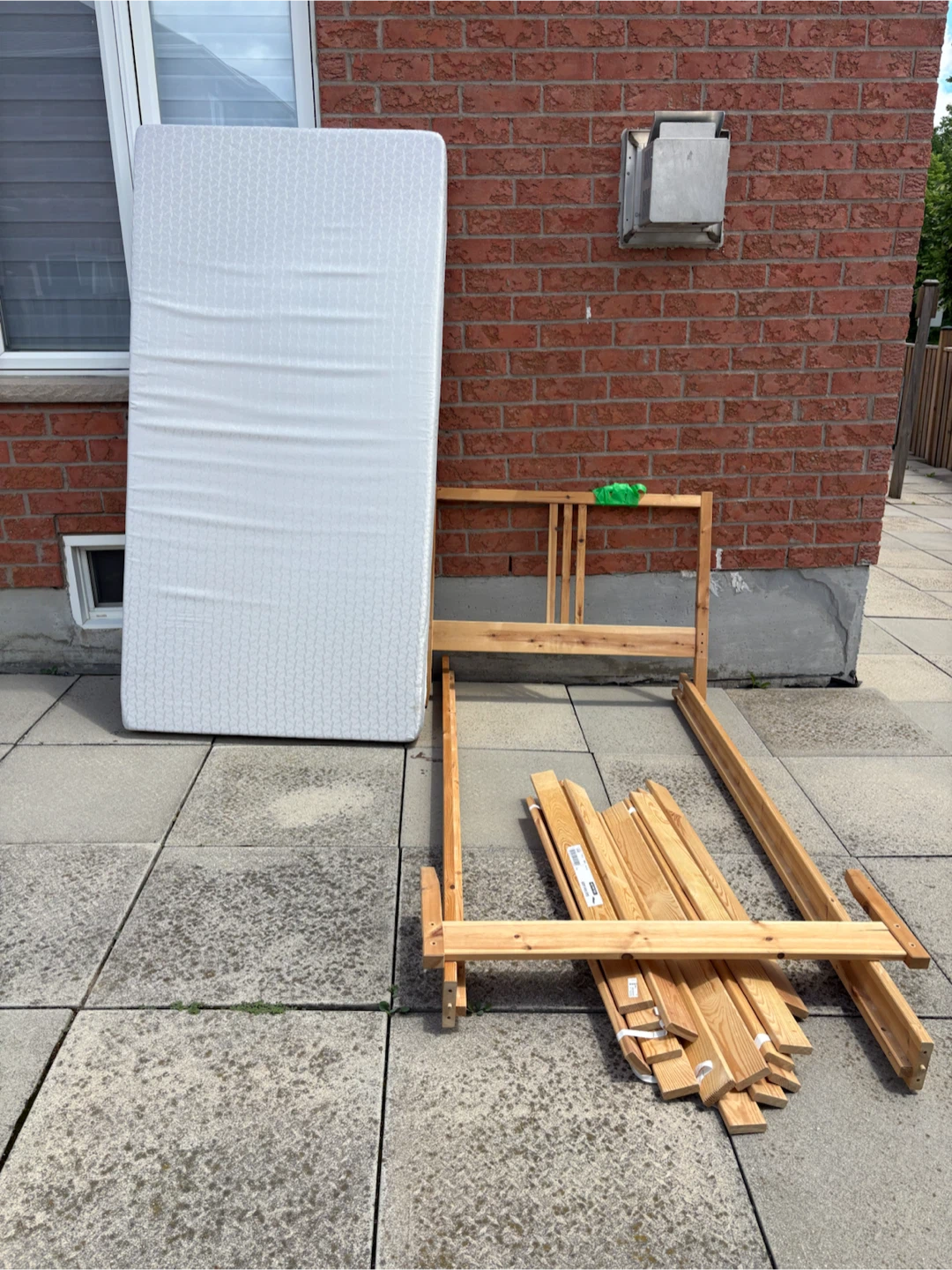 Wooden Bed Frame with Mattress - photo 2