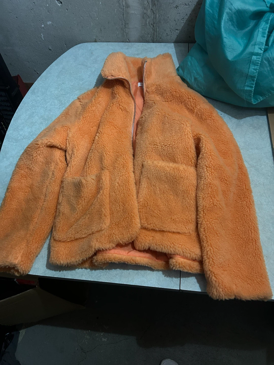 Orange Teddy Fleece Jacket