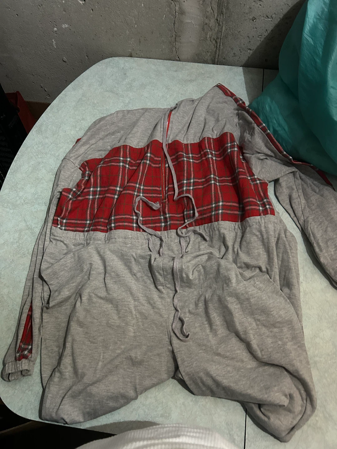 Grey Plaid Pajama Set