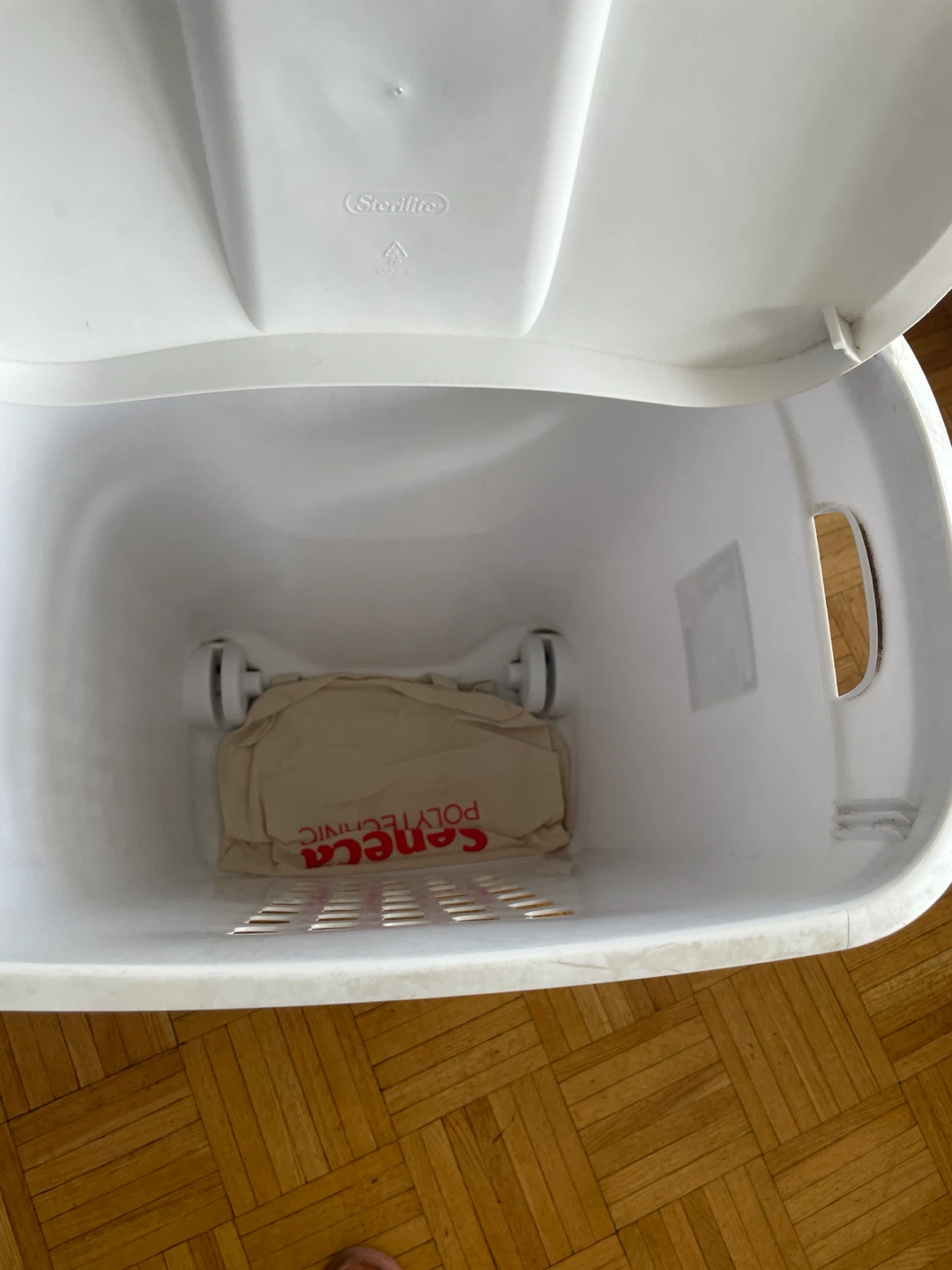 Sterilite White Laundry Hamper with Wheels - photo 3