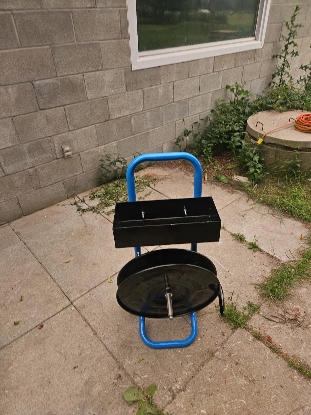 Blue Strapping Cart with Roll