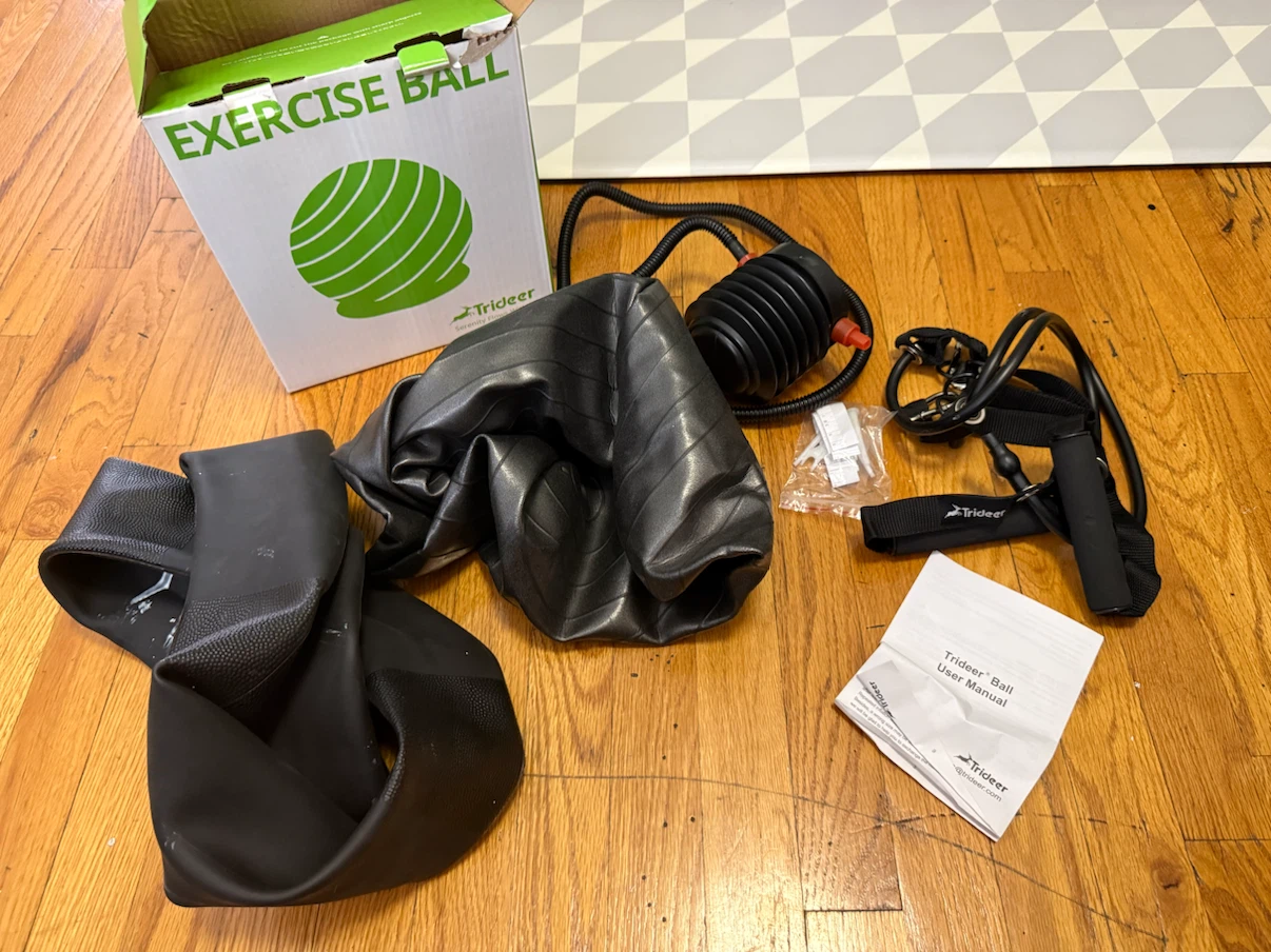 Trideer Exercise Ball with Pump and Resistance Bands