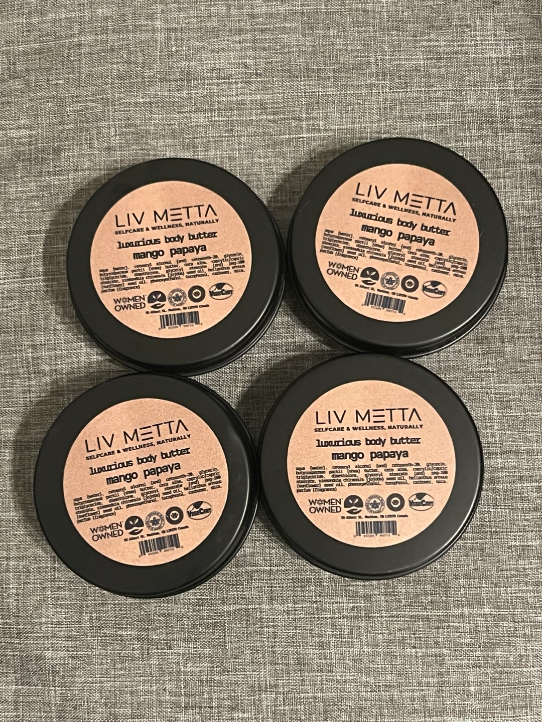 LIV METTA Luxurious Body Butter - Mango Papaya (Set of 4)