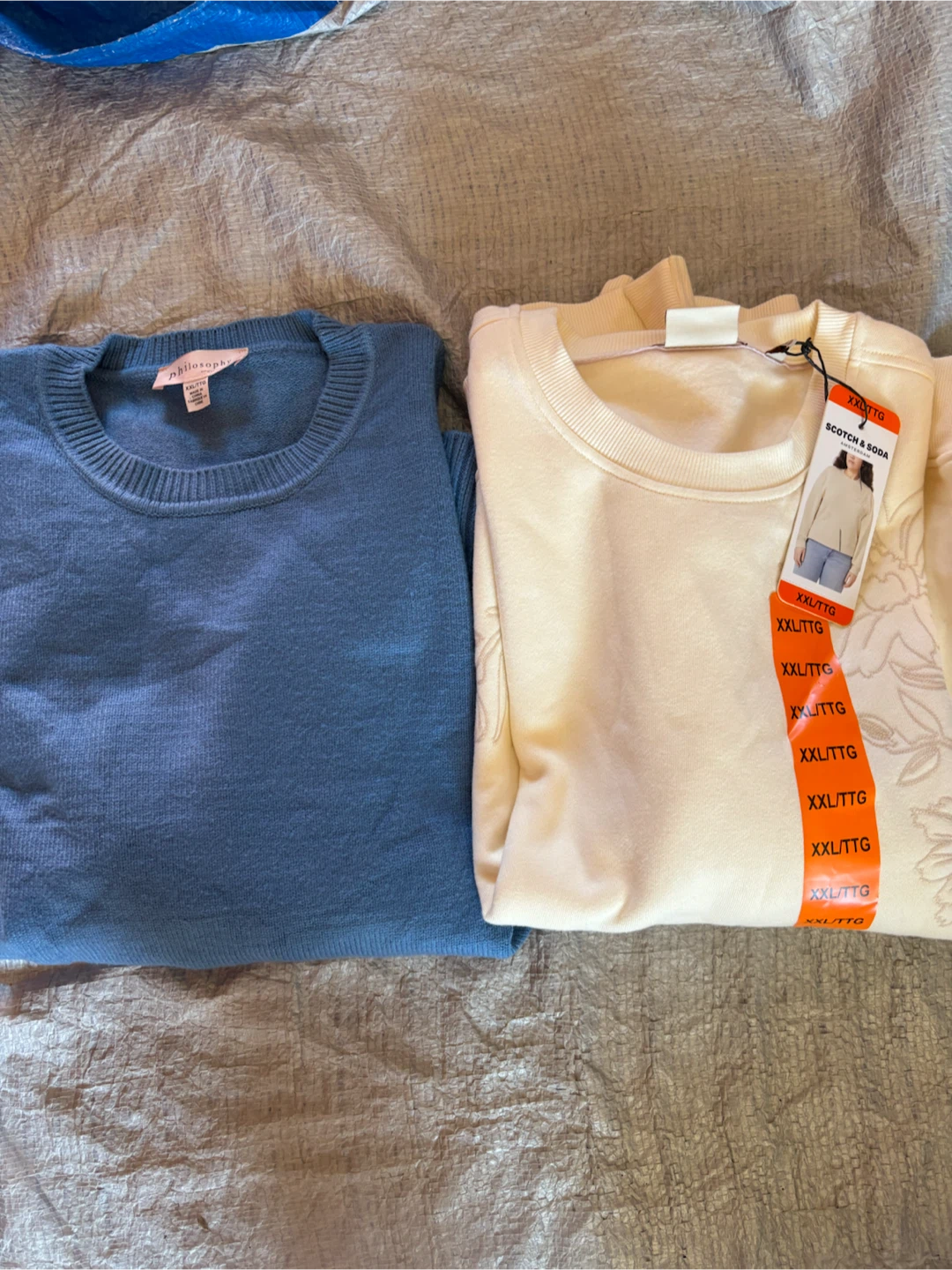 Philosophy Sweater & Scotch & Soda Cream Sweatshirt - Size XXL